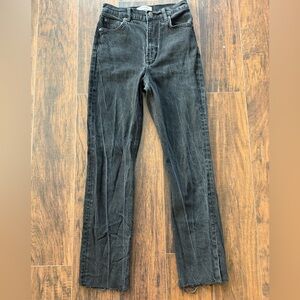 Reformation black straight jeans sz 26